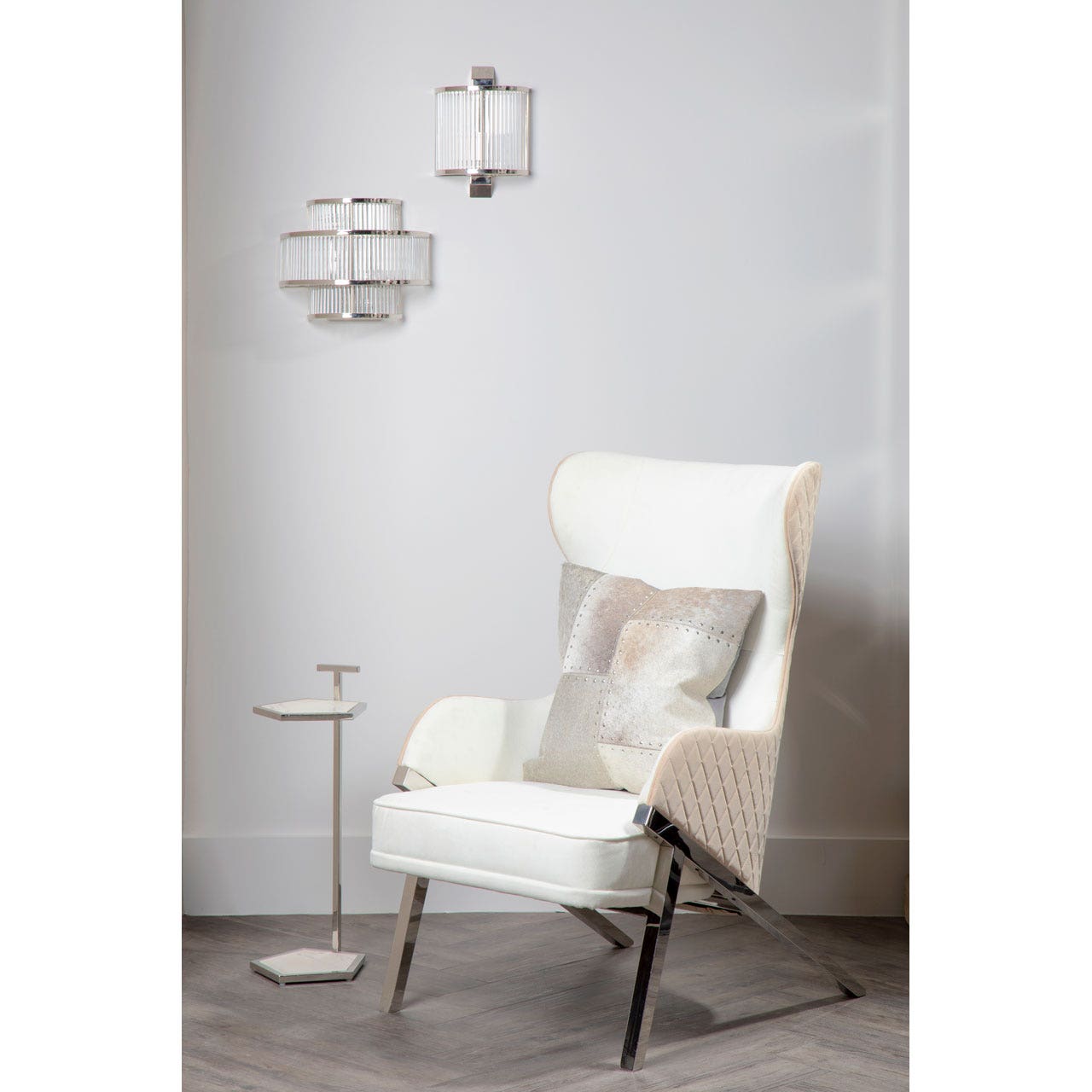 Chimes - Scarla Glass Wall Light With Nickel Finish