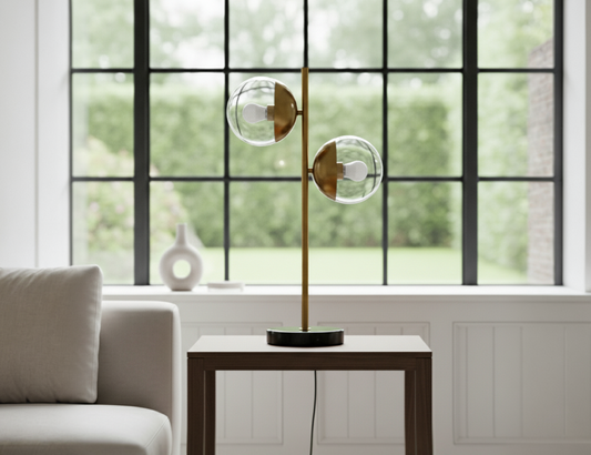 Cadence Large Table Lamp with Black Marble Base