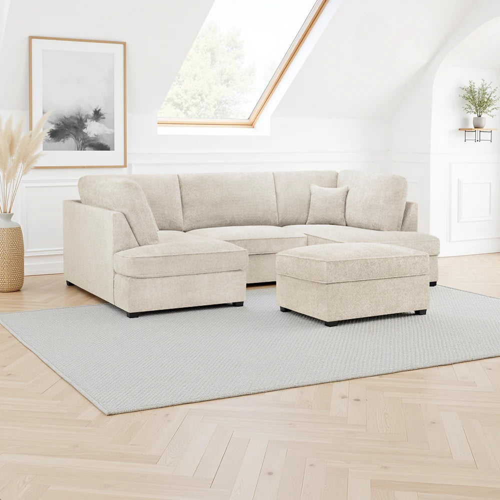 Manhattan Boucle U Shape Corner - Beige