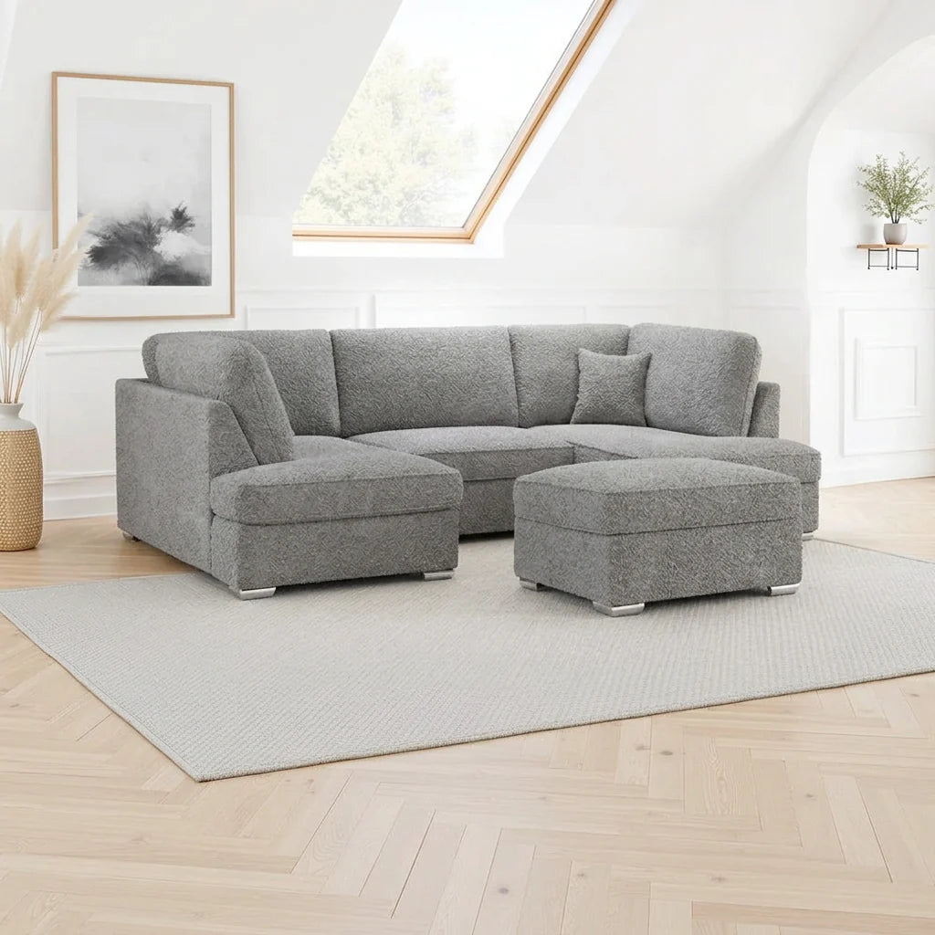 Manhattan Boucle U Shape Corner - Grey