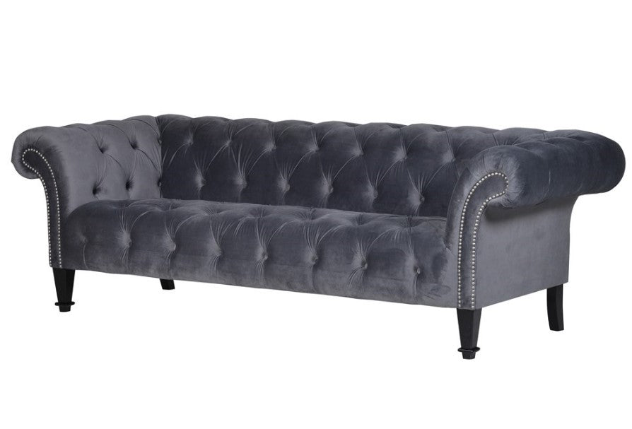 Slate Grey 3 Seater Chesterfield