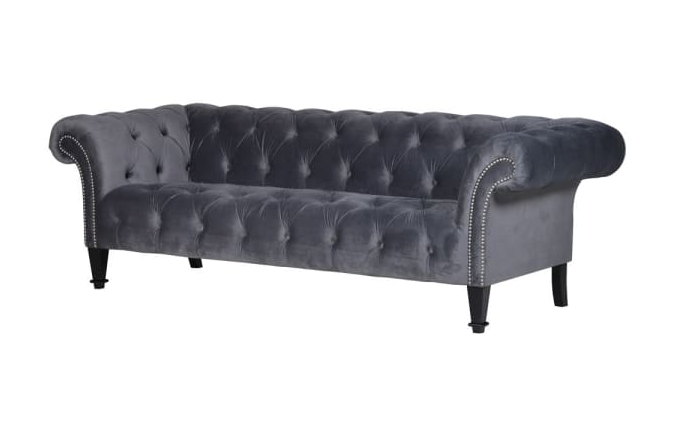 Slate Grey 3 Seater Chesterfield