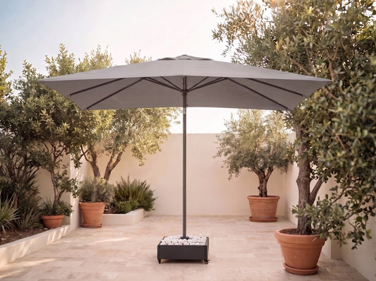 Chimes - Como 3m x 2m Rectangular Crank & Tilt Cantilever Parasol - Grey