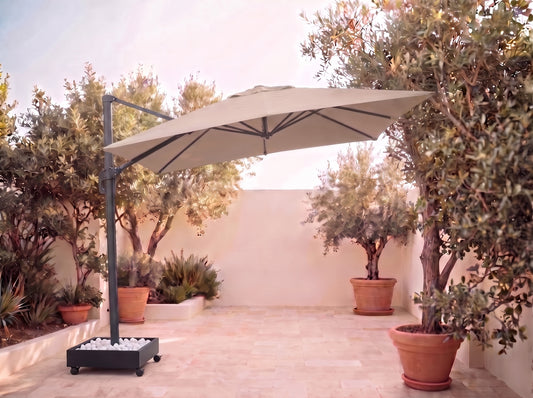 Chimes - Como 3m x 2m Rectangular Crank & Tilt Cantilever Parasol - Beige