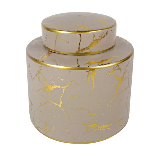 Chimes - Beige and gold crackle jar