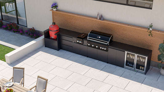 Whistler Grills - Fairford 7 Piece Outdoor Kitchen with Side Burner - Black