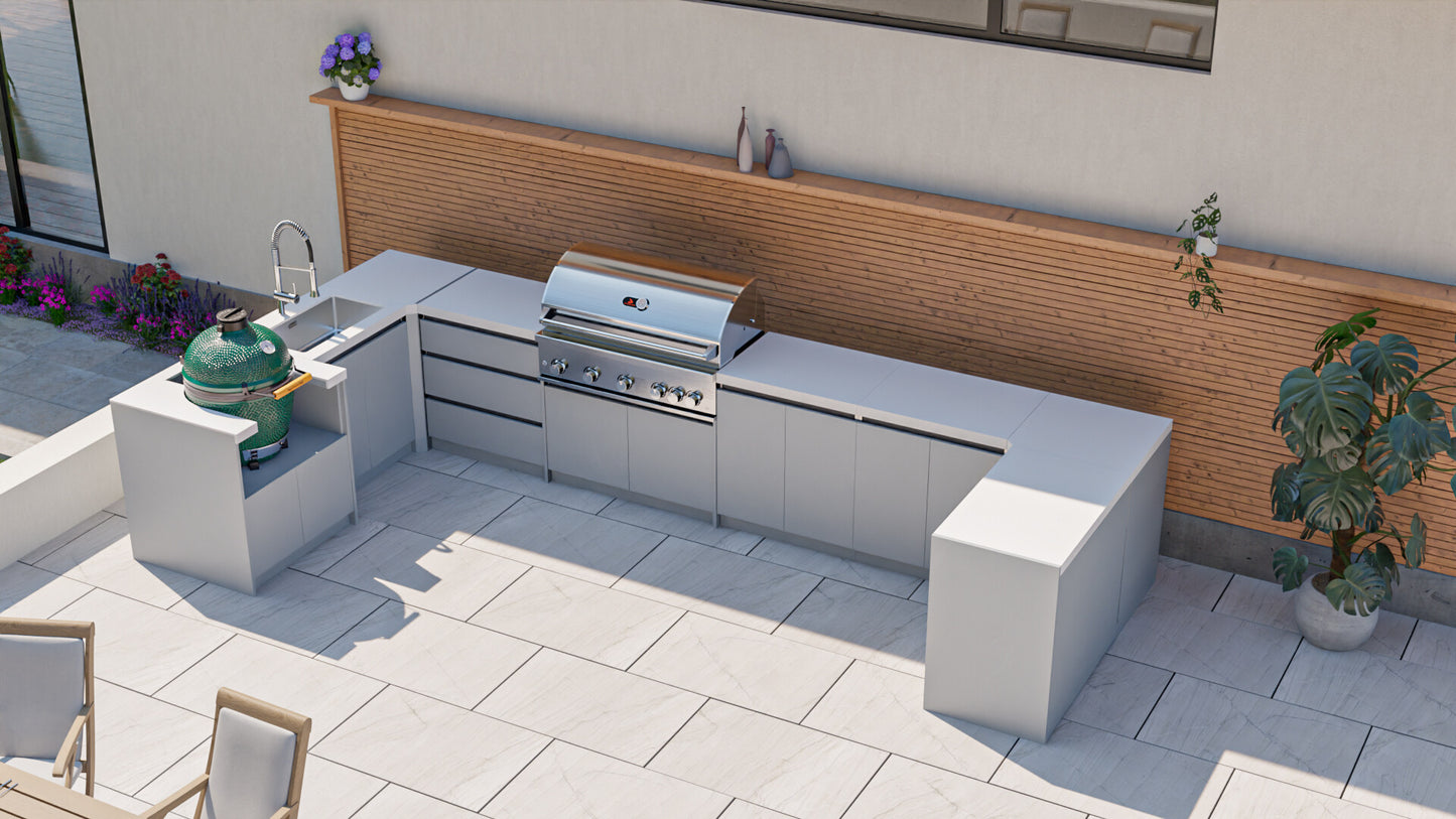 Whistler Grills - Fairford 10 Piece Modular U-Shaped Outdoor Kitchen - Grey