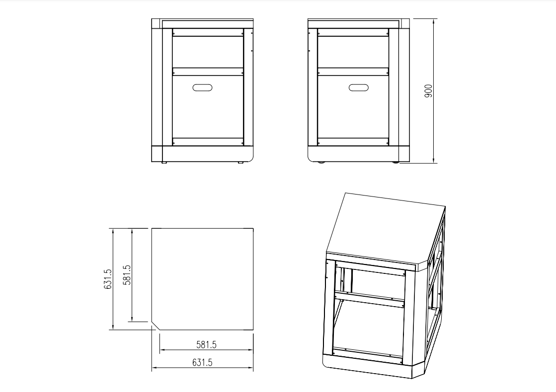 Whistler Grills - Fairford 90 Degree Cabinet - Grey