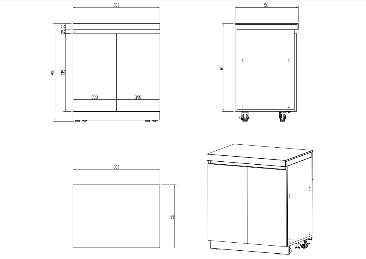 Whistler Grills - Fairford Double Door Cabinet - Grey