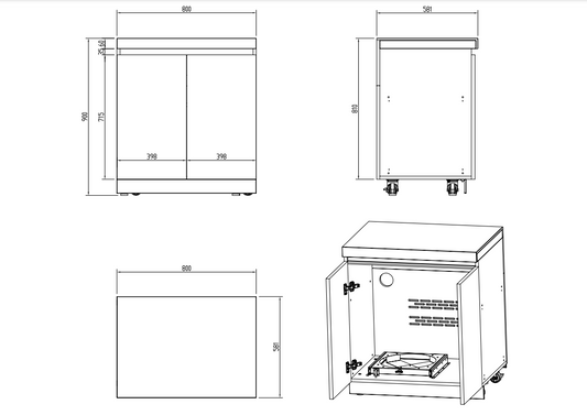 Whistler Grills - Fairford Gas Bottle Cabinet - Grey