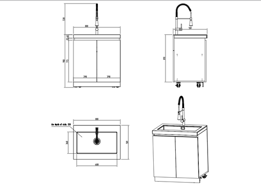 Whistler Grills - Fairford Sink Cabinet - Black