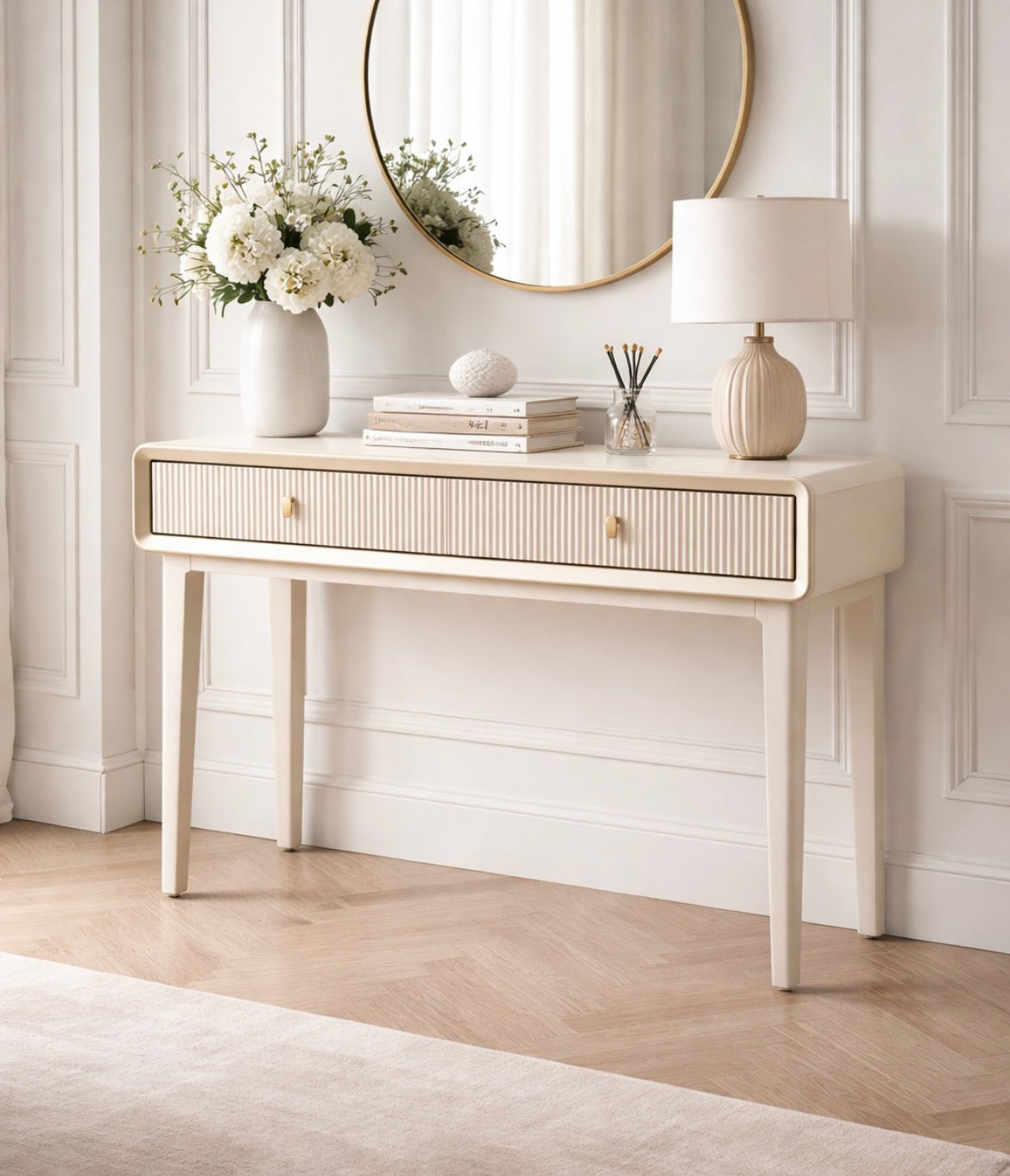 Alohi Cream Elm 2 Drawer Console Table
