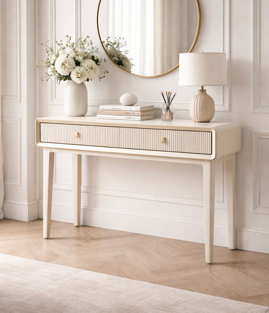 Alohi Cream Elm 2 Drawer Console Table