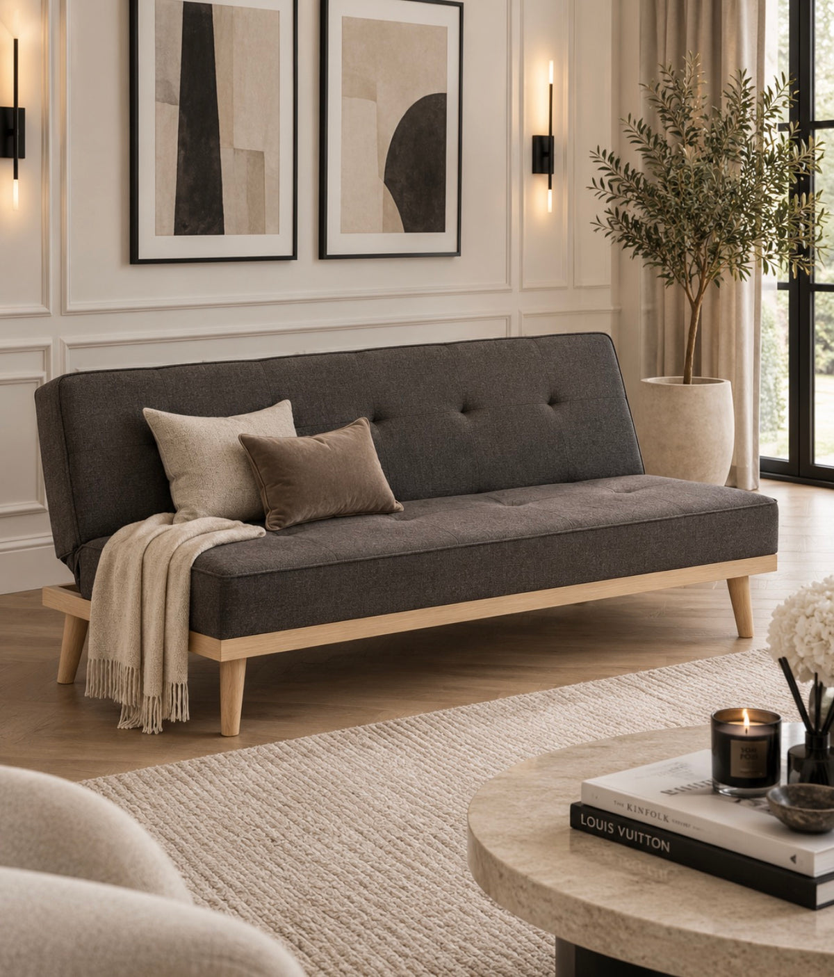 Chimes - Havana 3 Seat Grey Sofa Bed
