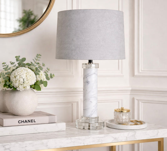 Marble Column Table Lamp - LOW STOCK