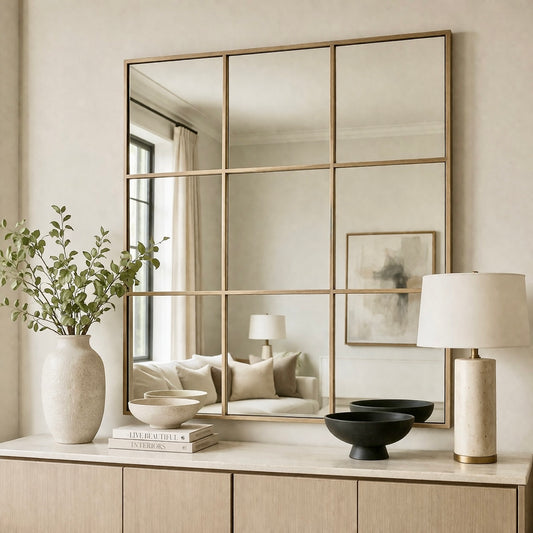 Chimes - Gold 9 Squares Wall Mirror