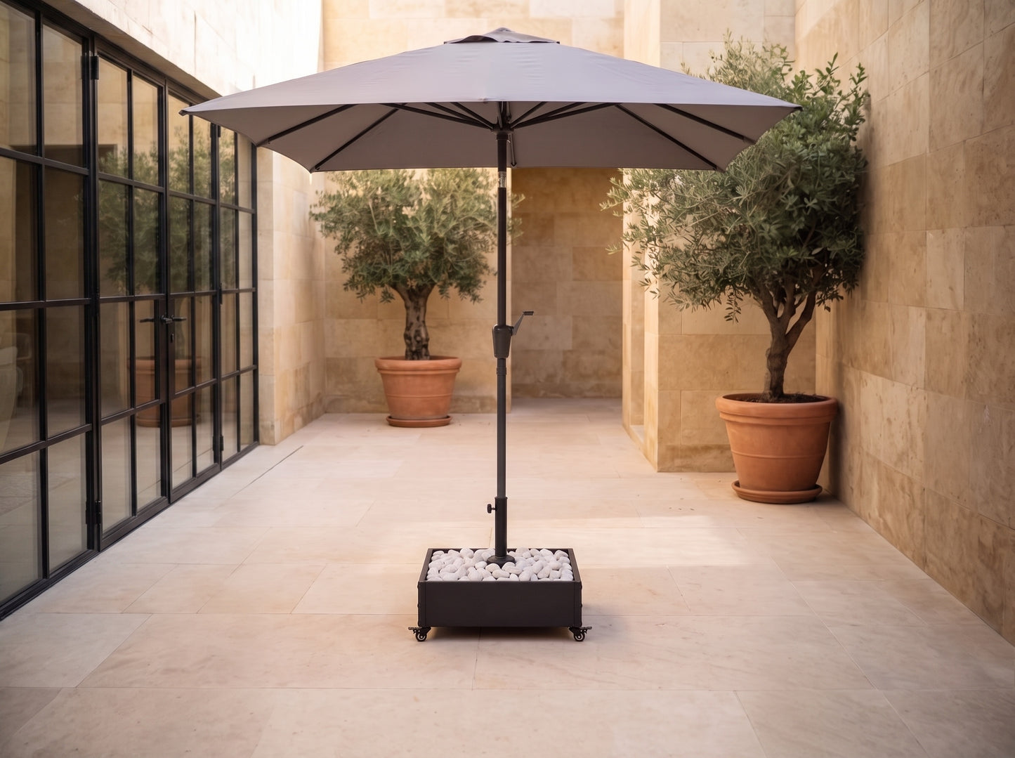 Chimes - Geneva 3m Square Crank & Tilt Cantilever Parasol - Grey