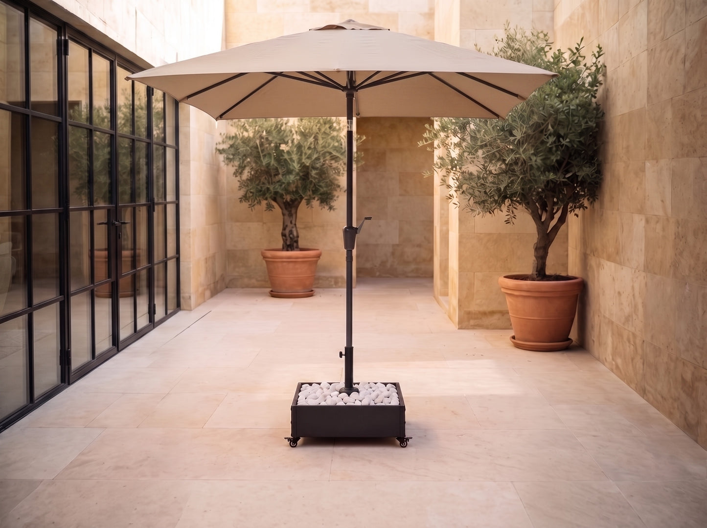 Chimes - Geneva 3m Square Crank & Tilt Cantilever Parasol - Beige