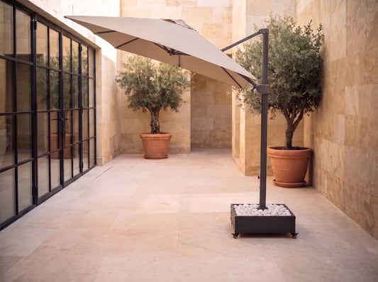 Chimes - Geneva 3m Square Crank & Tilt Cantilever Parasol - Beige