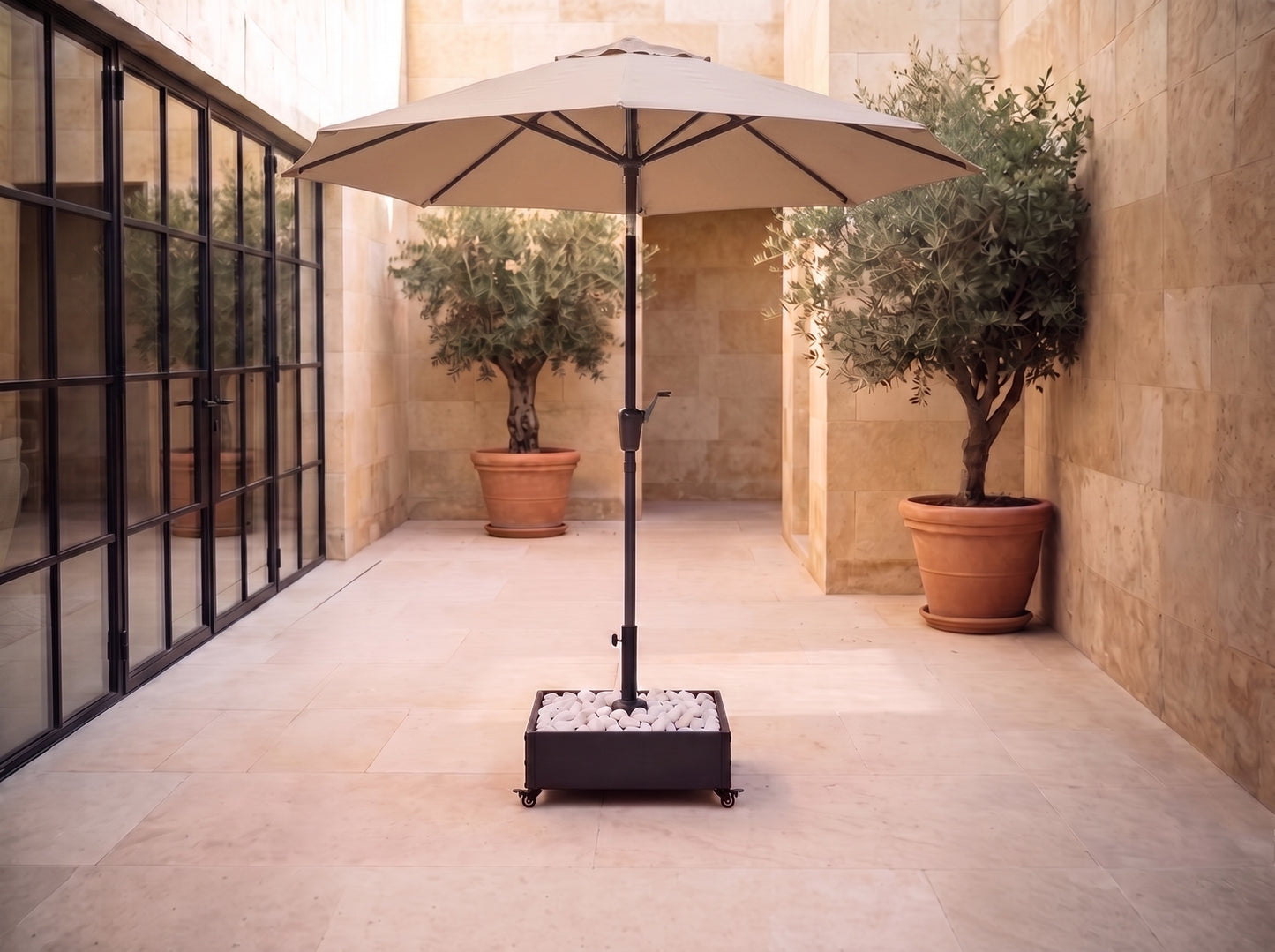 Chimes - Geneva 3.5m Round Crank & Tilt Cantilever Parasol - Beige