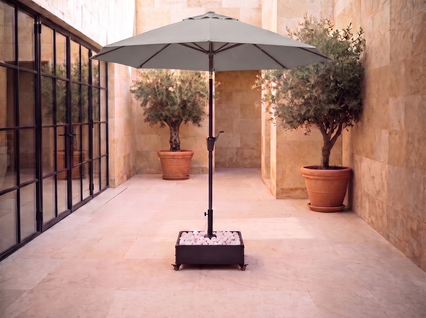 Chimes - Geneva 3.5m Round Crank & Tilt Cantilever Parasol - Grey