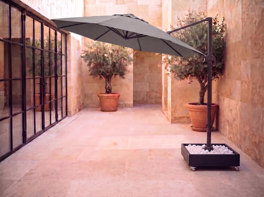 Chimes - Geneva 3.5m Round Crank & Tilt Cantilever Parasol - Grey