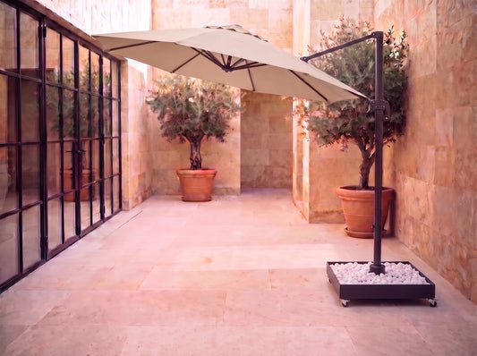 Chimes - Geneva 3.5m Round Crank & Tilt Cantilever Parasol - Beige