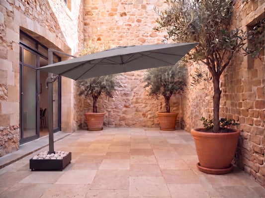 Chimes - Geneva 3m x 2m Rectangular Crank & Tilt Cantilever Parasol - Grey