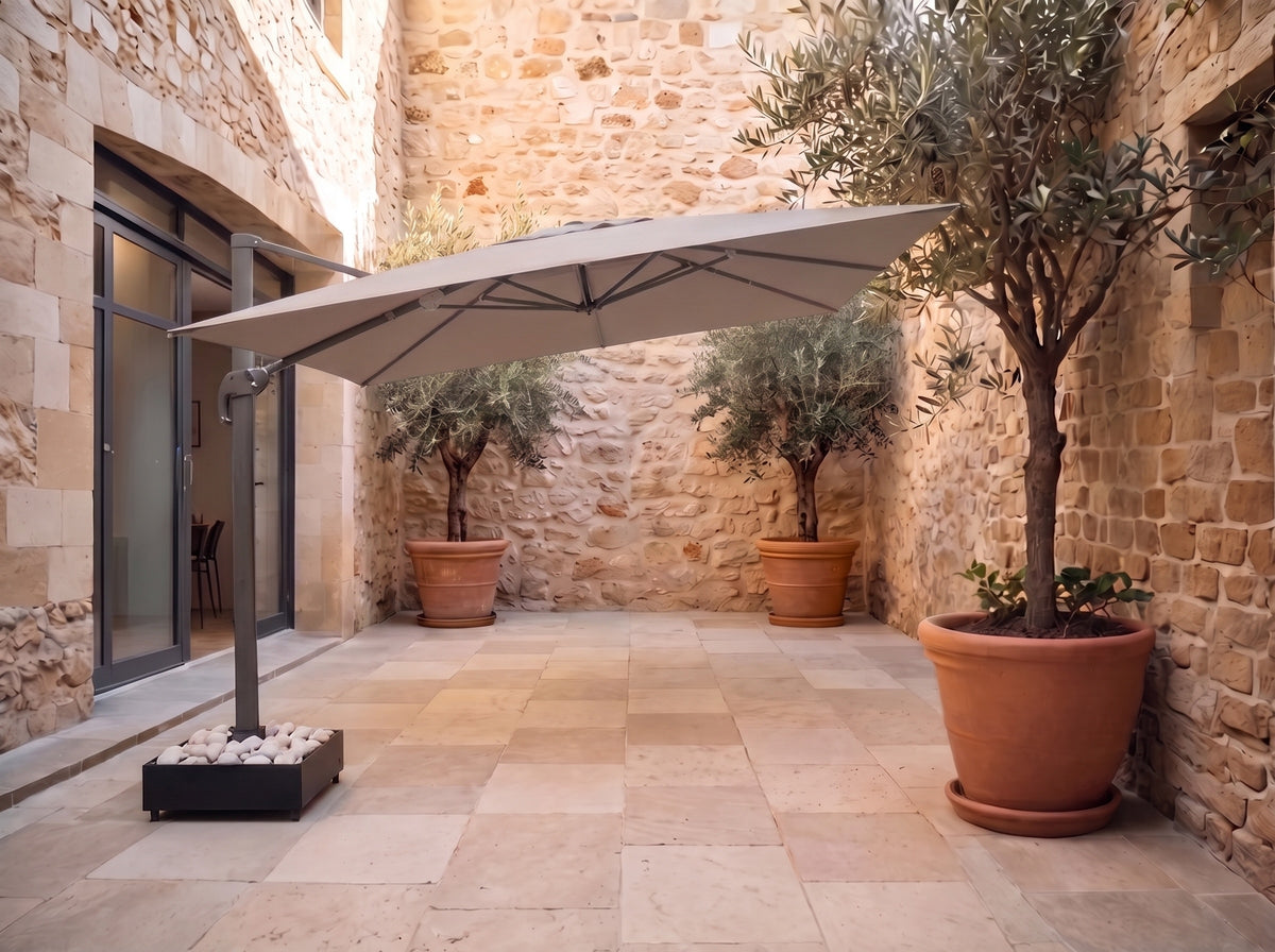 Chimes - Geneva 3m x 2m Rectangular Crank & Tilt Cantilever Parasol - Beige