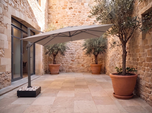 Chimes - Geneva 3m x 2m Rectangular Crank & Tilt Cantilever Parasol - Beige