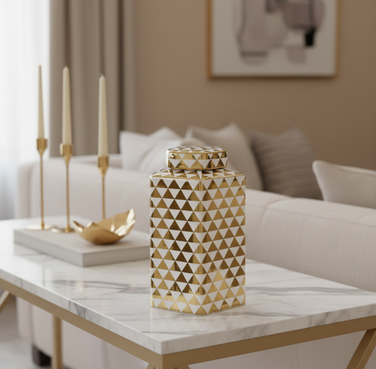 Chimes - Small Gold Geo Jar