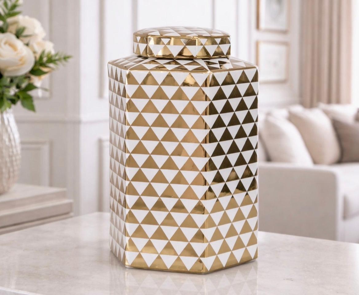 Chimes - Large Gold Geo Jar