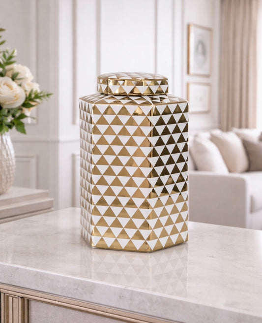 Chimes - Small Gold Geo Jar