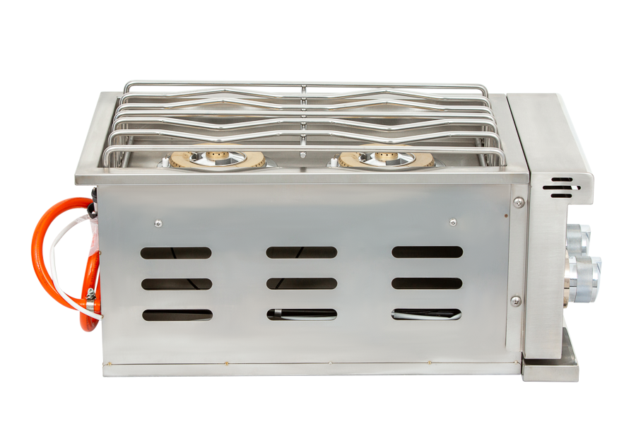 Whistler Grills - Burford Double Built in Propane Side Burner Grill SB5 - Black