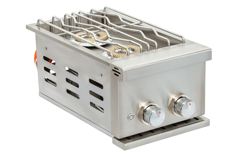 Whistler Grills - Burford Double Built in Propane Side Burner Grill SB5 - Black