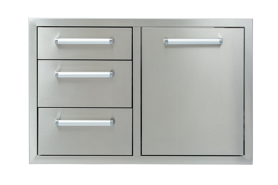 Whistler Grills - Burford Built-In Triple Drawer and Waste Bin Unit - Black