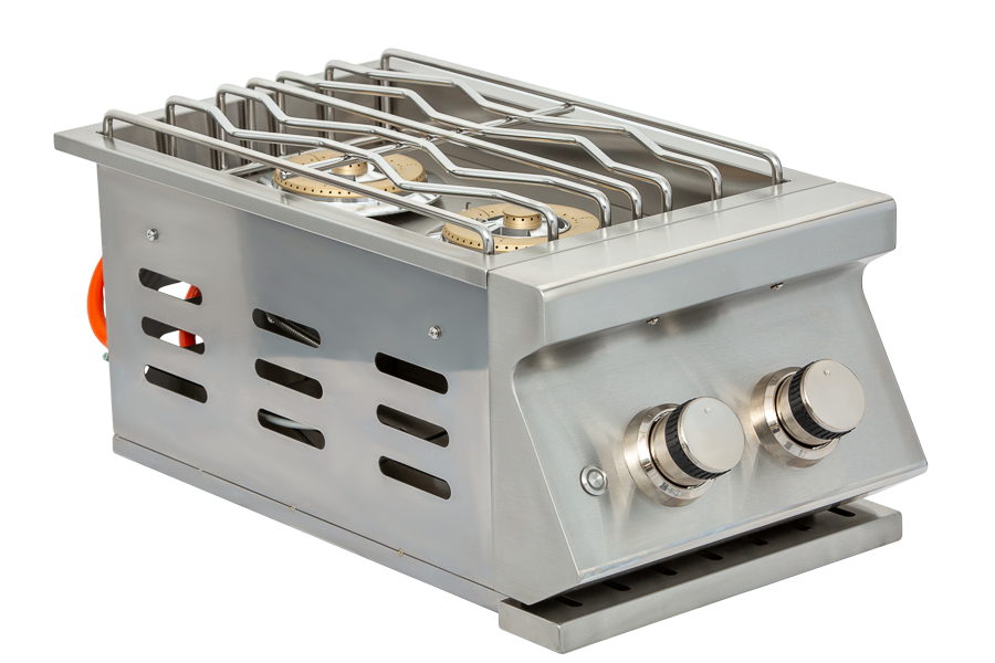 Whistler Grills - Burford Double Built in Propane Side Burner Grill SB3 - Black