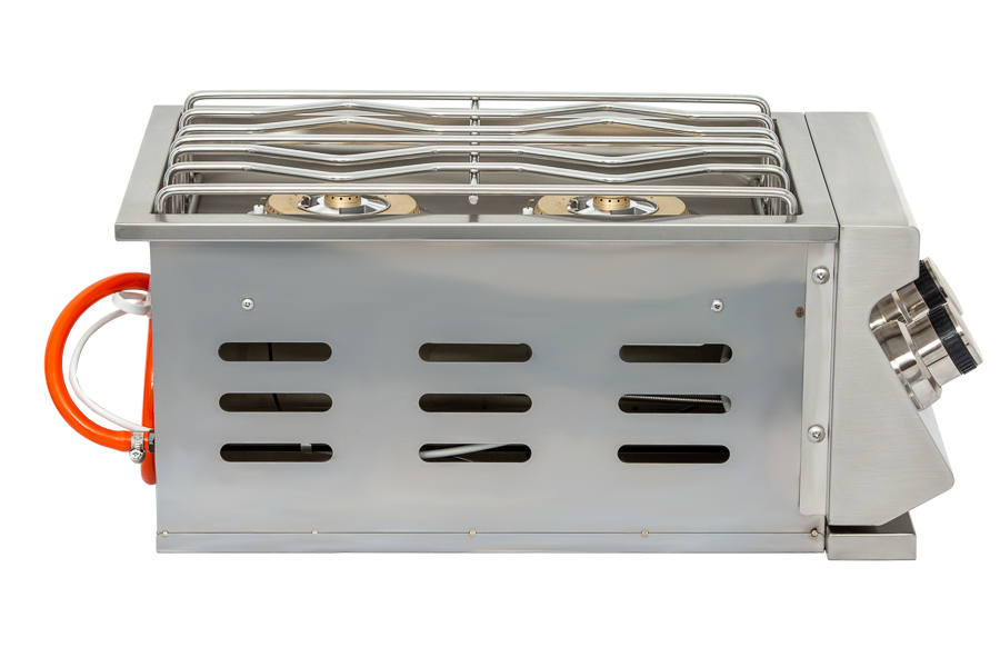 Whistler Grills - Burford Double Built in Propane Side Burner Grill SB3 - Black