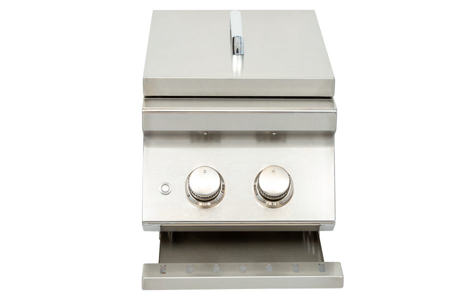 Whistler Grills - Burford Double Built in Propane Side Burner Grill SB3 - Black