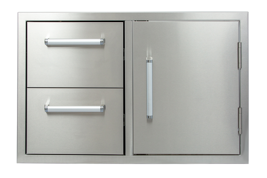 Whistler Grills - Built-In Double Drawer & Single Door Unit - Black