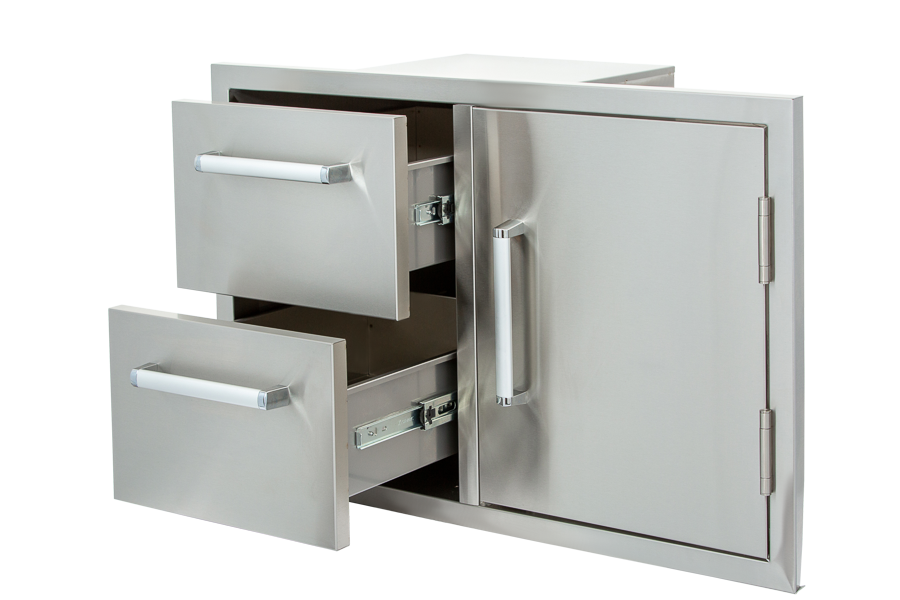 Whistler Grills - Built-In Double Door Unit - Black