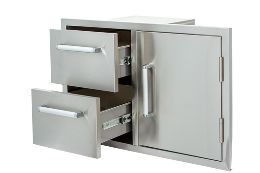 Whistler Grills - Built-In Double Door Unit - Black