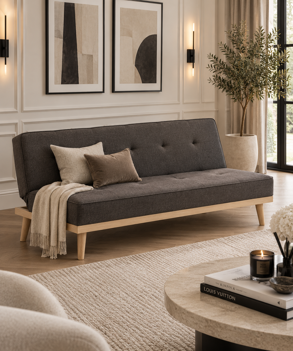 Chimes - Havana 3 Seat Grey Sofa Bed