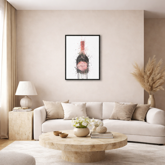 Chimes - Champagne abstract Canvas with frame visual 2 - 50 x 70cm