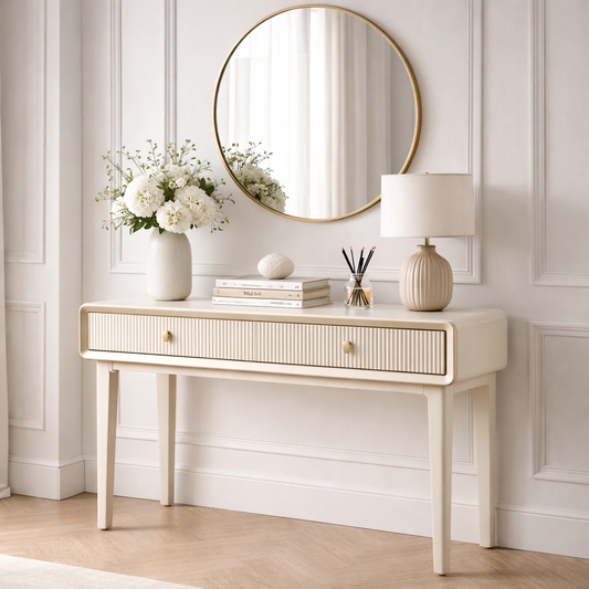 Alohi Cream Elm 2 Drawer Console Table