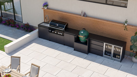 Whistler Grills - Fairford 7 Piece Outdoor Kitchen with Sink - Black