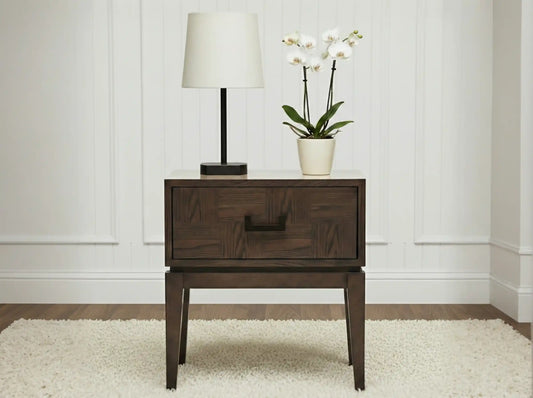 Maya One Drawer Antique Grey Side Table