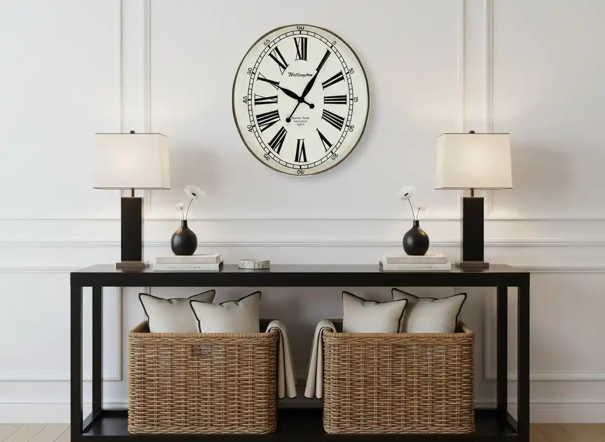 Harvard White and Black Wall Clock