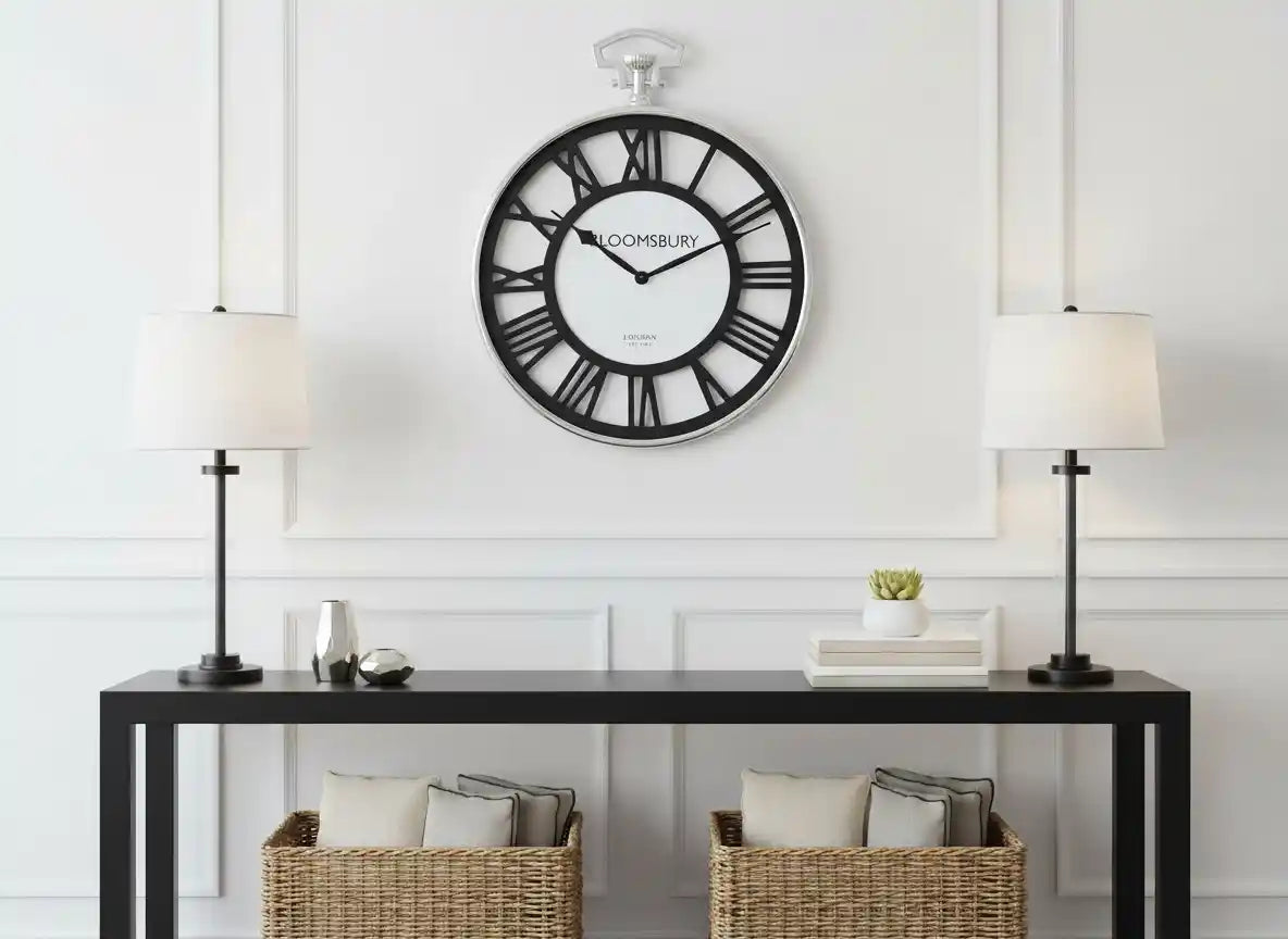Mila Nickel Finish Pocket Style Wall Clock