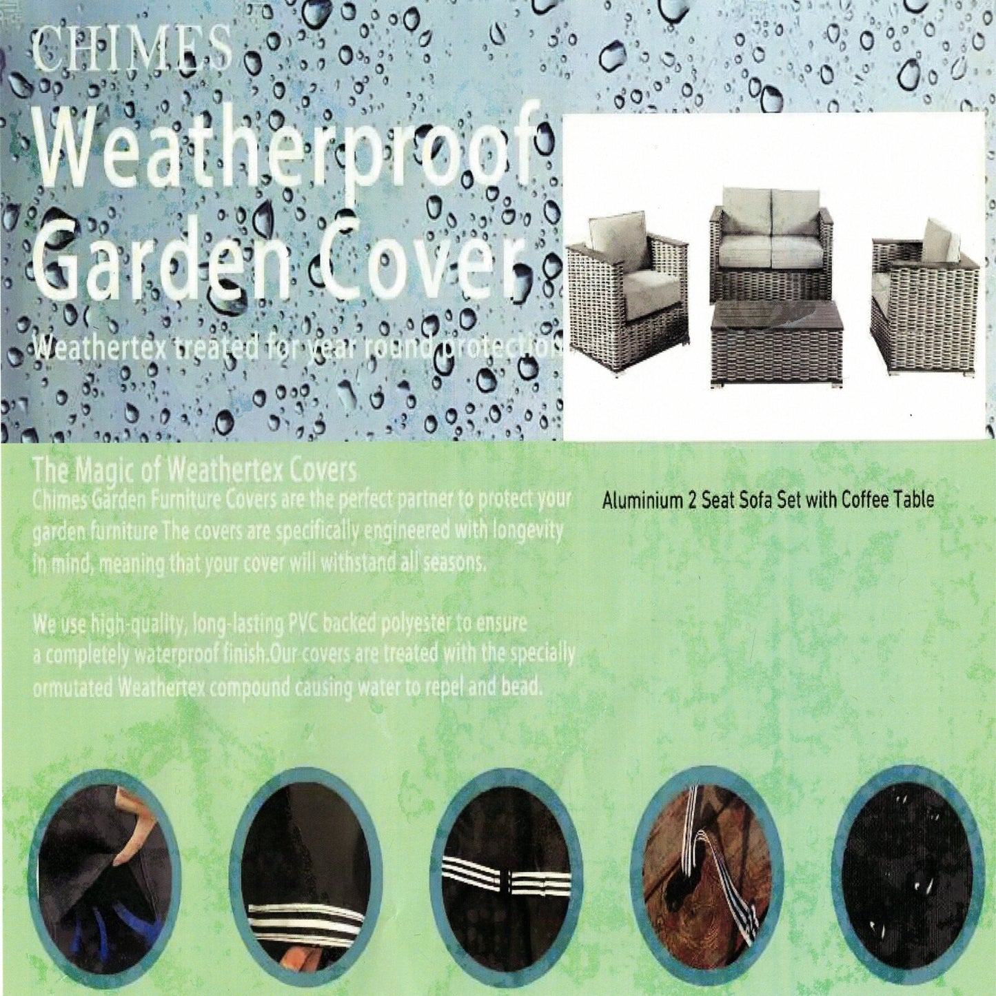 Cover Pack for Chimes Monaco Aluminium 2 Seat Sofa Set